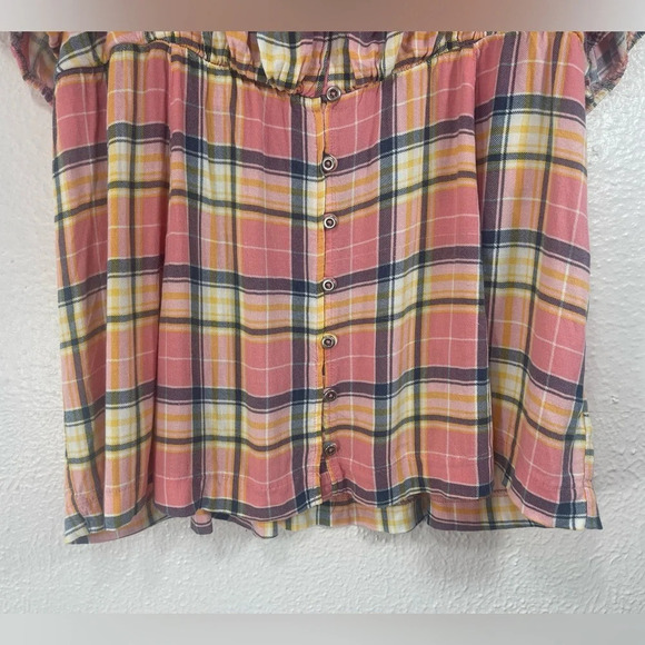 Torrid Plaid Button Down Front Square Neck Babydoll Blouse Women’s US 2X - Picture 5 of 11